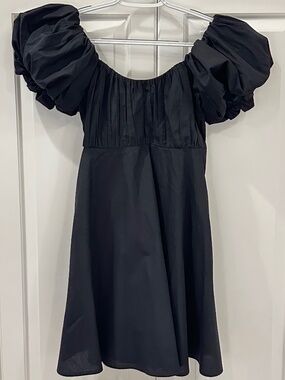 Abercrombie & Fitch Black Puffed Sleeves Mini Dress - Size S